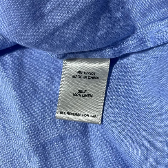 John Mark Women's Large Blue Top Tunic 100% Linen‎ - Picture 4 of 10